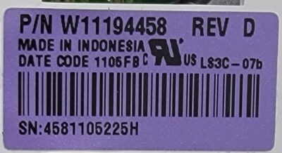 Genuine Dryer Whirlpool Control Board Part#W11194458 - Image 5