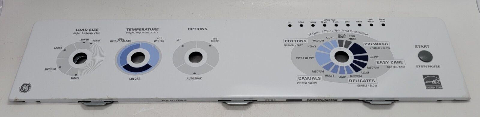 Genuine Washer GE Control Panel Part#175D4903 WH42X10513