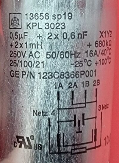 Genuine Refrigerator GE Capacitor Part#123C8366P001 - Image 4