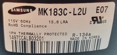 Genuine Refrigerator Samsung Compressor Part#MK183C-L2U - Image 4