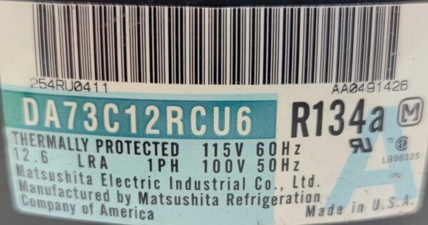 Genuine Refrigerator Sub-Zero Compressor Part#DA73C12RCU6 - Image 4