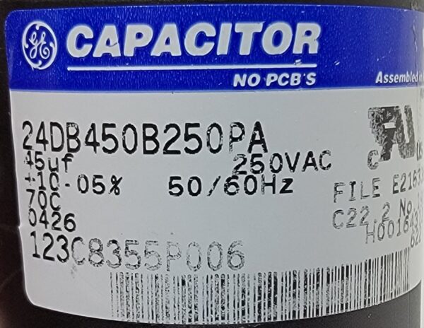 Genuine Washer GE Capacitor Part#123C8355P006 - Image 4