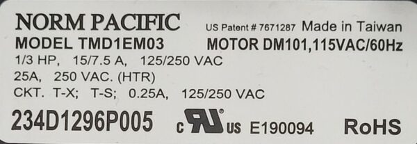 Genuine Dryer GE Timer Part#234D1296P005 - Image 5