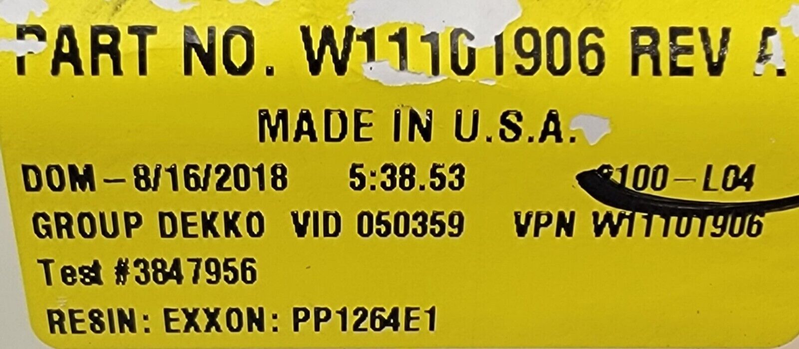 Genuine Washer Amana Water Inlet Valve PartW11101906 Appliance Parts