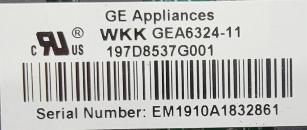 Genuine Refrigerator GE Control Board Part#197D8537G001 - Image 4