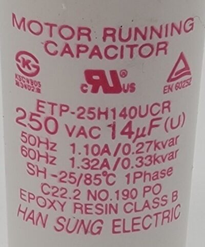 Genuine Refrigerator LG Capacitor Part#ETP-25H140UCR - Image 5