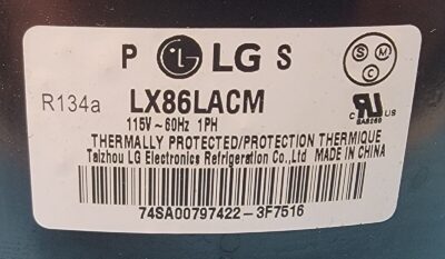 Genuine Refrigerator LG Compressor Part#LX86LACM - Image 4